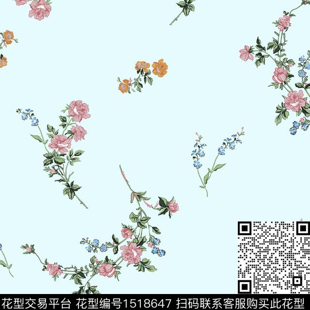 h2248.jpg - 1518647 - 绿植树叶 大牌风 小碎花 - 数码印花花型 － 女装花型设计 － 瓦栏