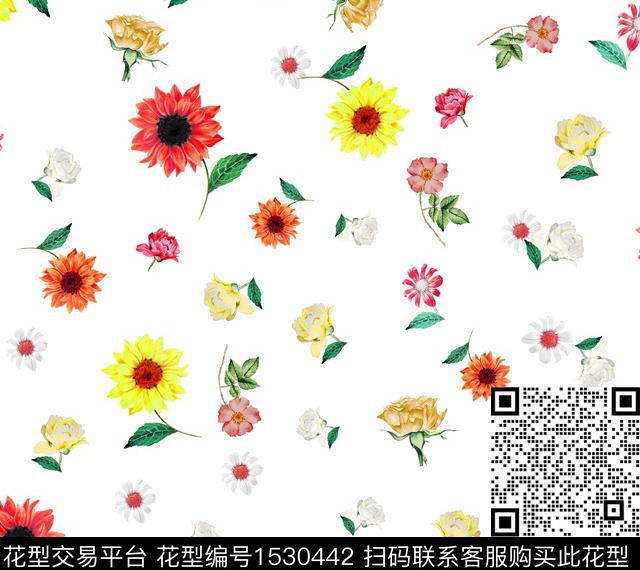 guan1090.jpg - 1530442 - 花卉 简约 亮丽 - 数码印花花型 － 女装花型设计 － 瓦栏