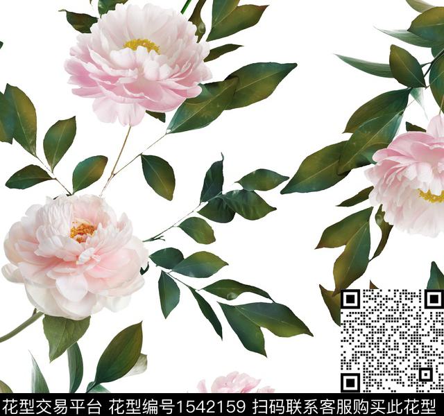 guan1129.jpg - 1542159 - 花卉 白底花 - 数码印花花型 － 女装花型设计 － 瓦栏