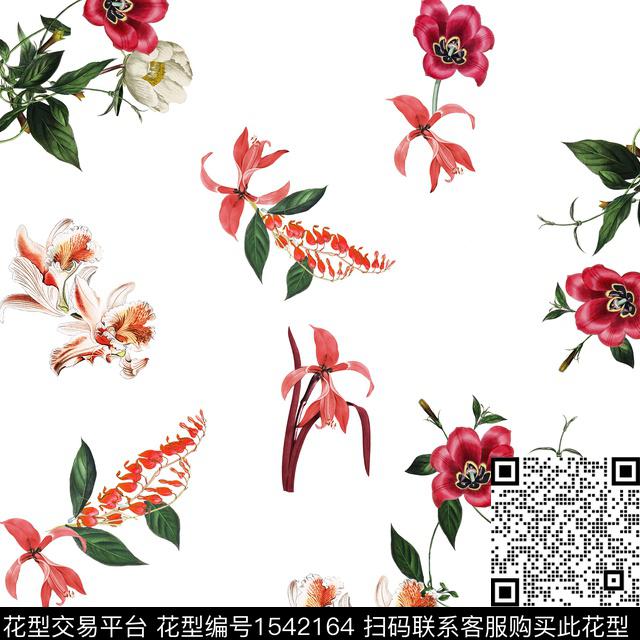 guan1124.jpg - 1542164 - 复古 花卉 白底花 - 数码印花花型 － 女装花型设计 － 瓦栏