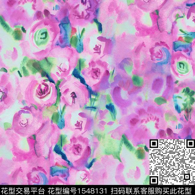 R2307042.jpg - 1548131 - 水彩 油画花型 玫瑰花 - 数码印花花型 － 女装花型设计 － 瓦栏