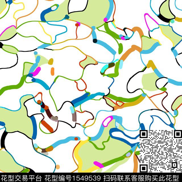 ZZ409 p v.jpg - 1549539 - 抽象 线条 色块 - 数码印花花型 － 女装花型设计 － 瓦栏