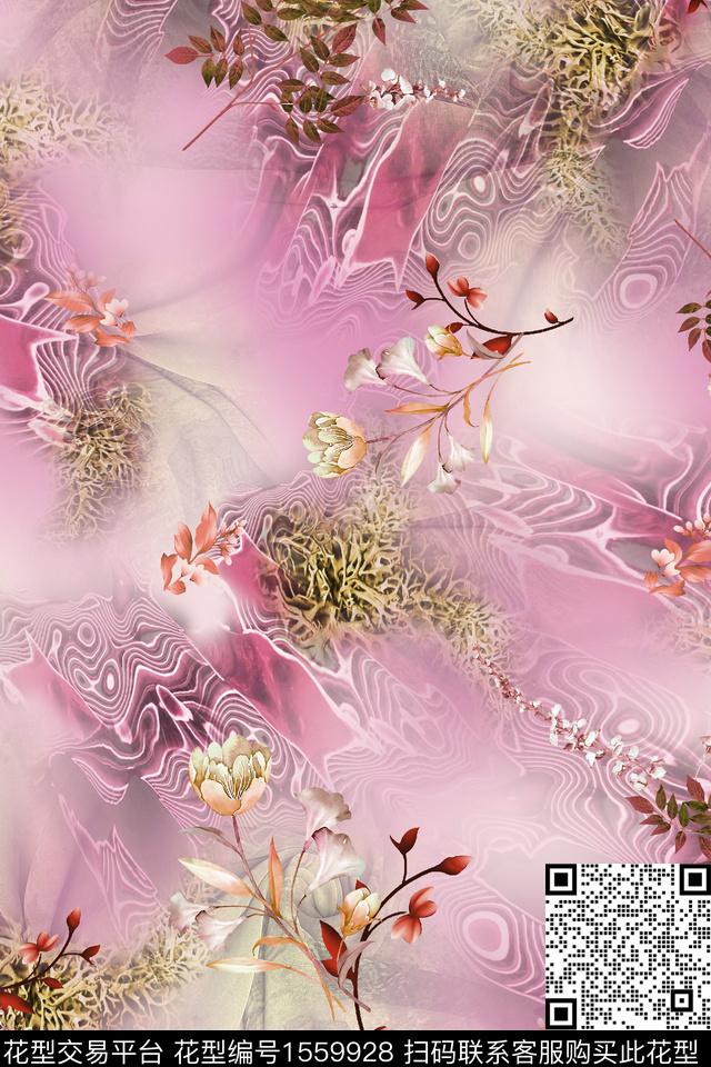 HDY-TOP Design WS_00062.jpg - 1559928 - 底纹 花卉 1/2接 - 数码印花花型 － 女装花型设计 － 瓦栏