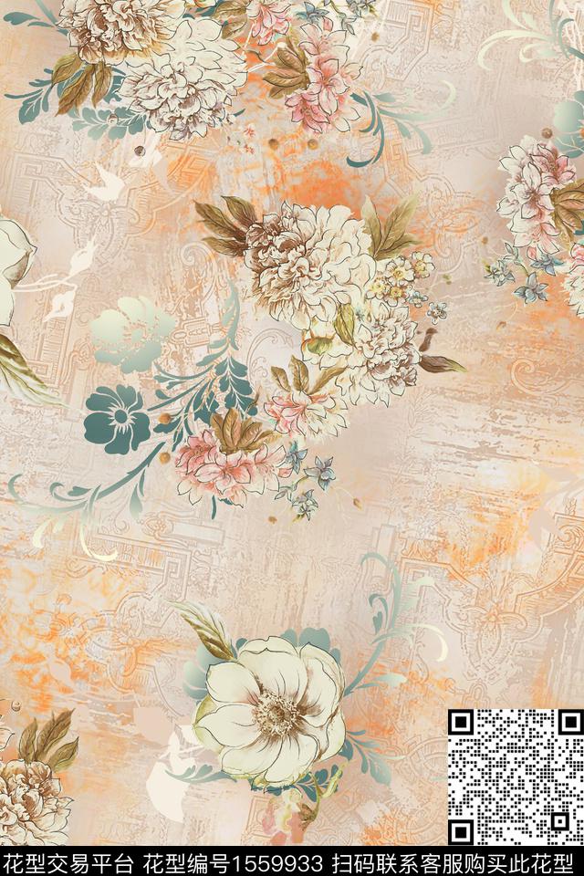 HDY-TOP Design WS_00070.jpg - 1559933 - 底纹 肌理 花卉 - 数码印花花型 － 女装花型设计 － 瓦栏