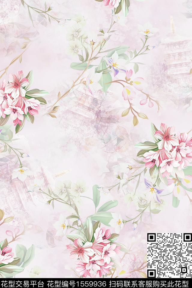 HDY-TOP Design WS_00086.jpg - 1559936 - 清爽 建筑 花卉 - 数码印花花型 － 女装花型设计 － 瓦栏