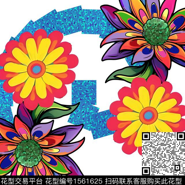 976.jpg - 1561625 - 花卉 定位 大花 - 数码印花花型 － 其他花型设计 － 瓦栏