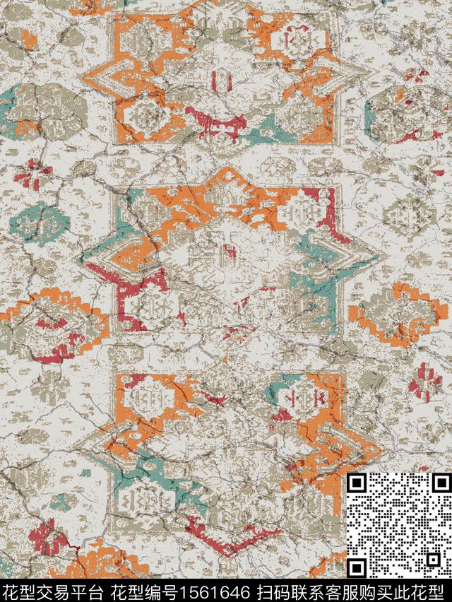 AM16S180 ori.jpg - 1561646 - 地毯 肌理 民族风 - 数码印花花型 － 其他花型设计 － 瓦栏