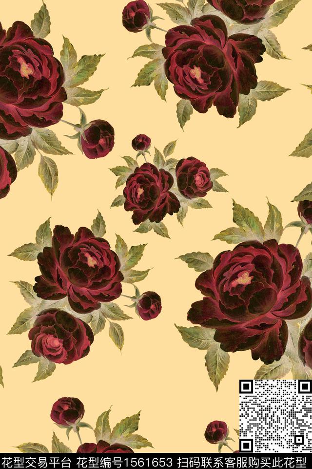 老年时尚奶奶最爱.jpg - 1561653 - 抽象花卉 花卉 中老年 - 数码印花花型 － 女装花型设计 － 瓦栏