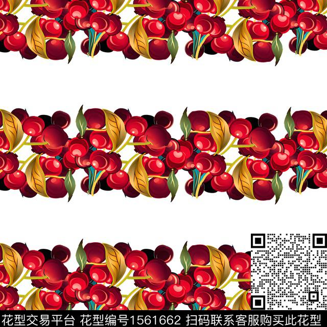 1196.jpg - 1561662 - 趣味 樱桃 条纹 - 数码印花花型 － 女装花型设计 － 瓦栏