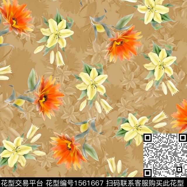 YAHE 11.jpg - 1561667 - 花卉 满版散花 影花 - 数码印花花型 － 女装花型设计 － 瓦栏