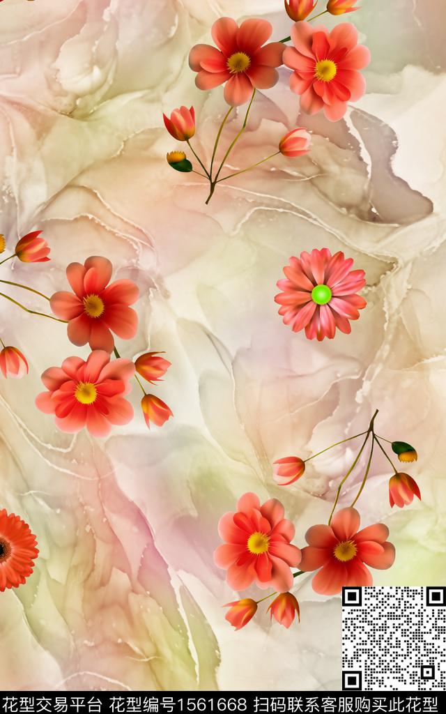 YAHE 12.jpg - 1561668 - 底纹 花卉 水彩 - 数码印花花型 － 女装花型设计 － 瓦栏