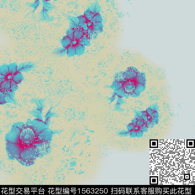 6363.jpg - 1563250 - 抽象花卉 混合拼接 炫彩 - 数码印花花型 － 女装花型设计 － 瓦栏