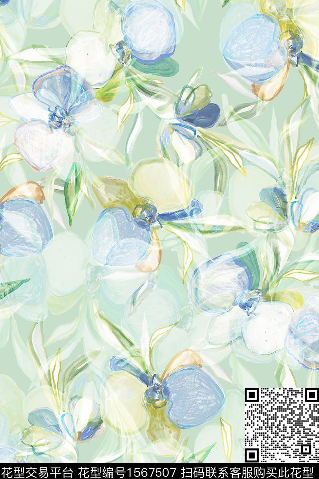 xz5456.jpg - 1567507 - 花卉 影花 - 数码印花花型 － 女装花型设计 － 瓦栏