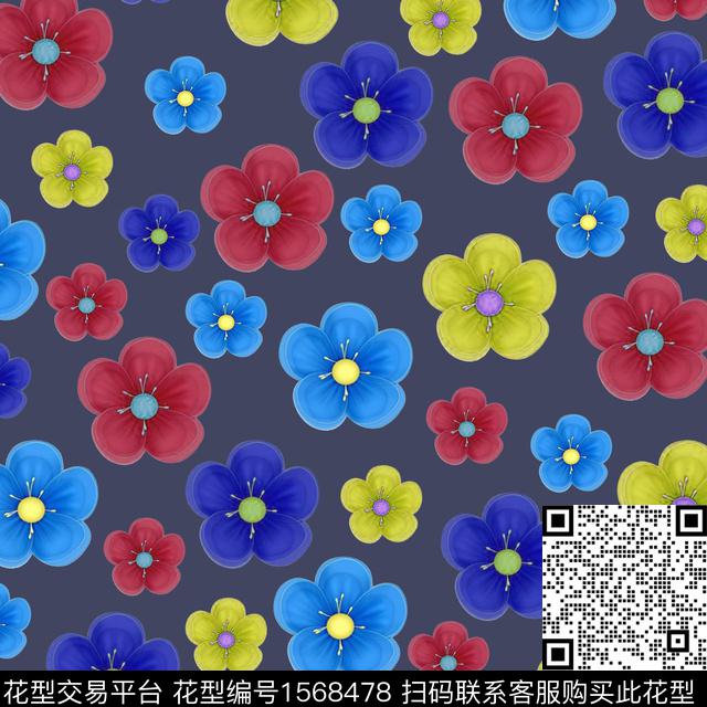 YH052402.jpg - 1568478 - 花卉 小碎花 - 数码印花花型 － 女装花型设计 － 瓦栏