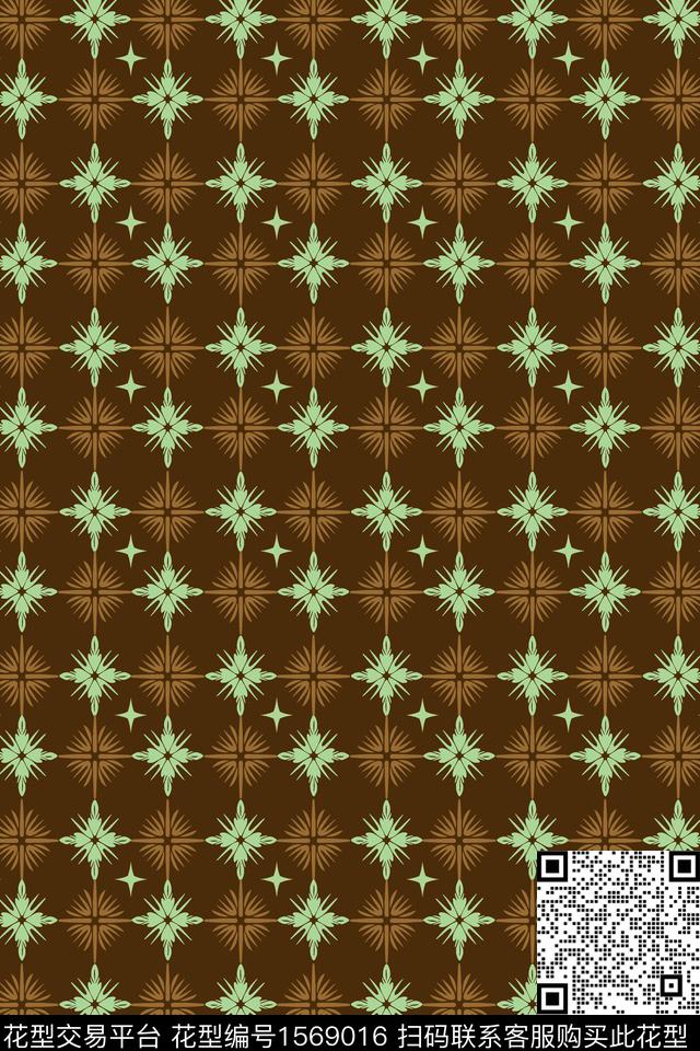 星火燎原.jpg - 1569016 - 民族风 纹样 星星 - 传统印花花型 － 男装花型设计 － 瓦栏