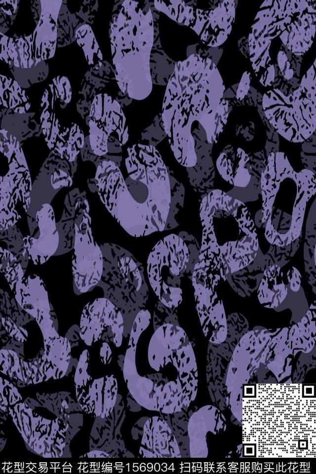 黑白分明.jpg - 1569034 - 抽象 肌理 - 数码印花花型 － 男装花型设计 － 瓦栏