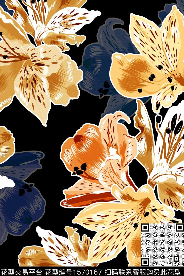 2024-05-28.jpg - 1570167 - 花卉 大花 黑底花卉 - 数码印花花型 － 女装花型设计 － 瓦栏