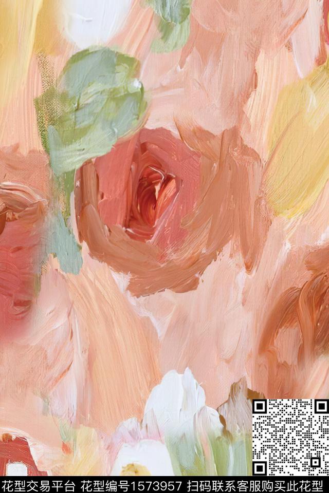 Xz5464.jpg - 1573957 - 抽象 油画 涂鸦 - 数码印花花型 － 女装花型设计 － 瓦栏