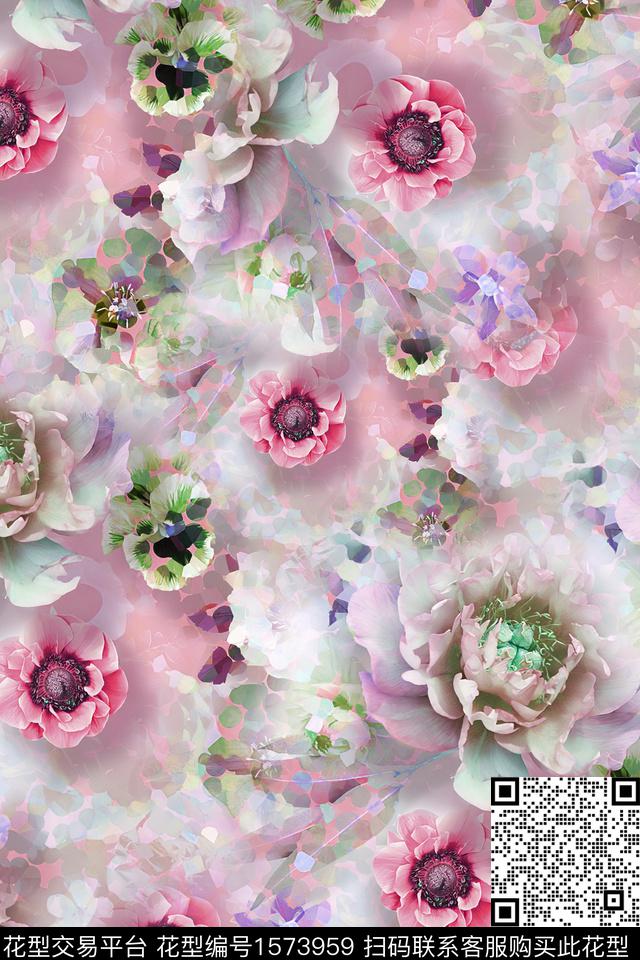 Xz5465.jpg - 1573959 - 满版散花 底纹 花卉 - 数码印花花型 － 女装花型设计 － 瓦栏