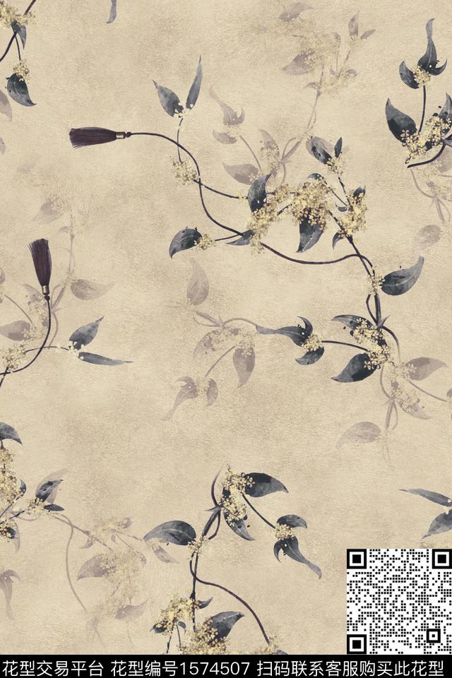 WL-16.jpg - 1574507 - 水彩花卉 影花 底纹 - 数码印花花型 － 女装花型设计 － 瓦栏