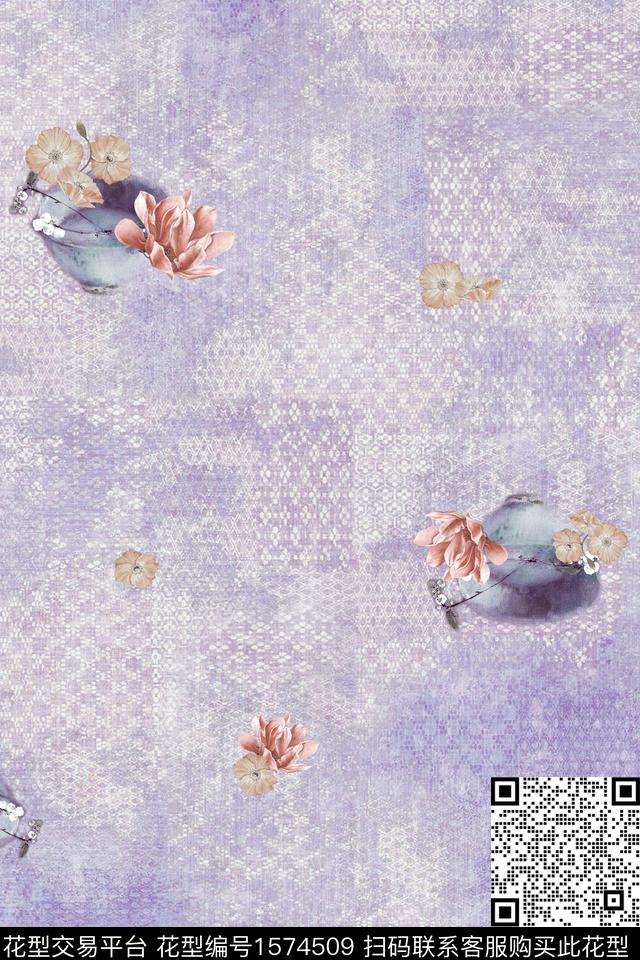 WL-18.jpg - 1574509 - 底纹 花卉 中国 - 数码印花花型 － 女装花型设计 － 瓦栏