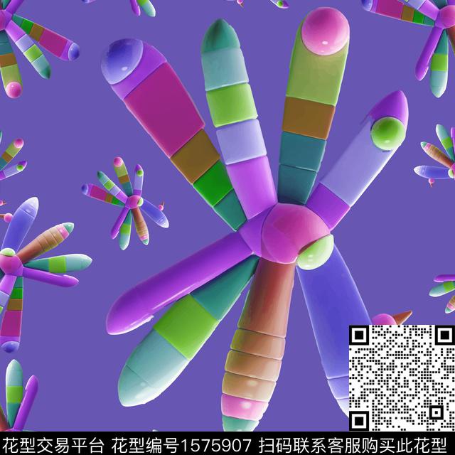 花型18.jpg - 1575907 - 3D立体 - 数码印花花型 － 童装花型设计 － 瓦栏