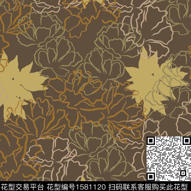 22D82148-96FA-460D-A637-484A4CAB75B4.jpg - 1581120 - 植物 线条画 花卉 - 传统印花花型 － 女装花型设计 － 瓦栏