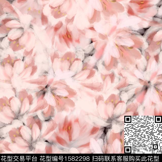 875485F7-9B67-472F-AD2A-E27E3853EEFC.jpg - 1582298 - 水彩花卉 抽象花卉 花卉 - 数码印花花型 － 女装花型设计 － 瓦栏