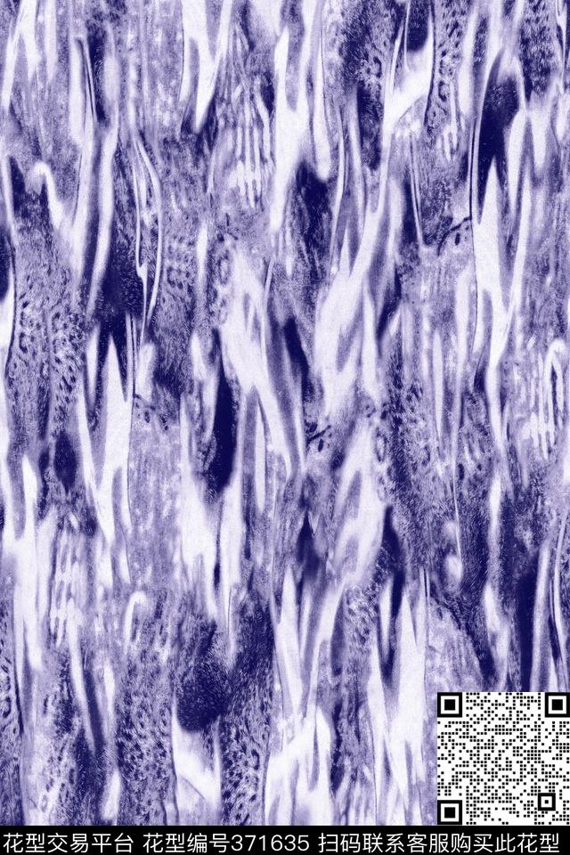WT420抽象动物纹豹纹水墨水彩效果肌理纹样休闲男装女装印花 - 371635 - 休闲 动物纹 豹纹 - 数码印花花型 － 女装花型设计 － 瓦栏