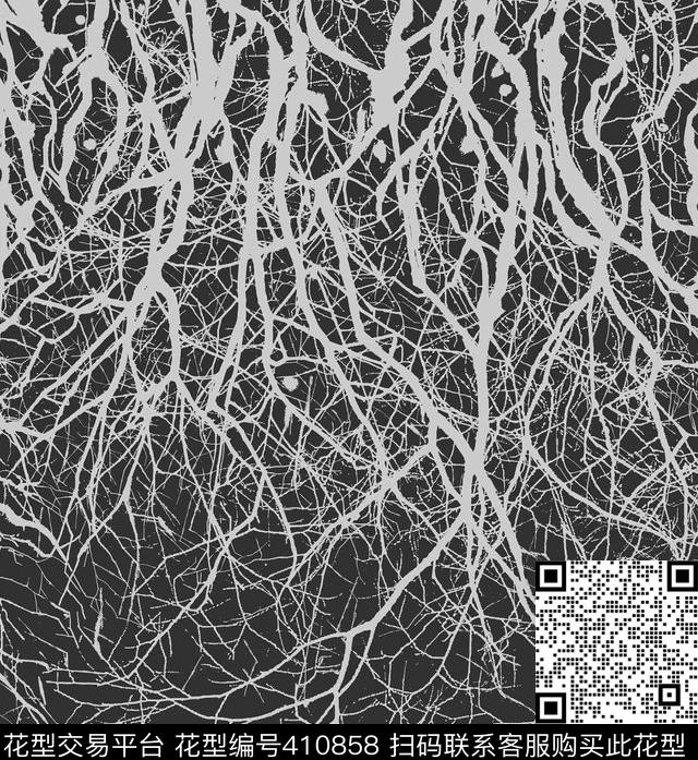 肌理树枝印花 时尚大气 15 16 新款 - 410858 - 肌理 树枝 - 传统印花花型 － 女装花型设计 － 瓦栏