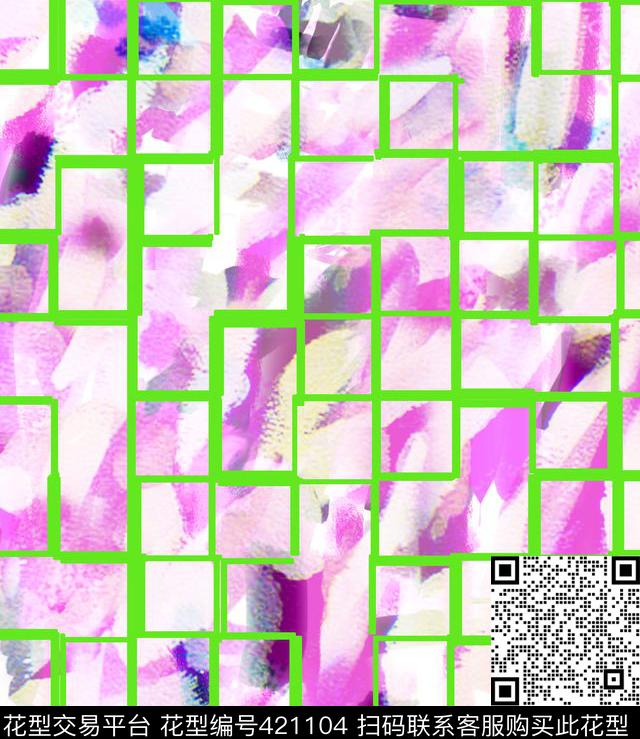 几何 肌理拼接 - 421104 - 拼接 几何 肌理 - 数码印花花型 － 女装花型设计 － 瓦栏