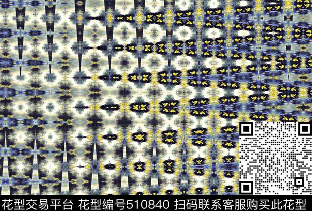 图2 - 510840 - 抽象 几何 线条 - 数码印花花型 － 女装花型设计 － 瓦栏