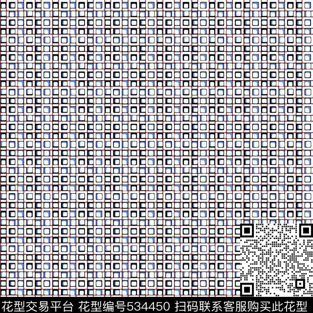 几何格子 - 534450 - 几何 格子 线条 - 传统印花花型 － 女装花型设计 － 瓦栏