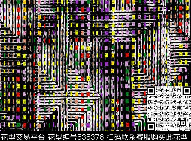 几何碎花 - 535376 - 线条 几何花卉 花纹 - 传统印花花型 － 女装花型设计 － 瓦栏