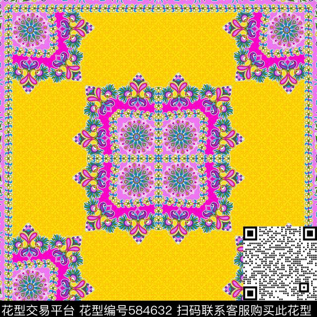 geometric - 584632 - design textile printing - 传统印花花型 － 其他花型设计 － 瓦栏