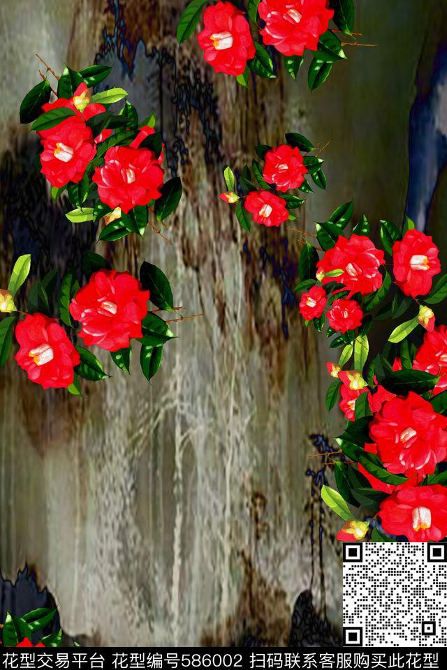 1_01397.jpg - 586002 - 大花 民族风 植物风景 - 数码印花花型 － 其他花型设计 － 瓦栏