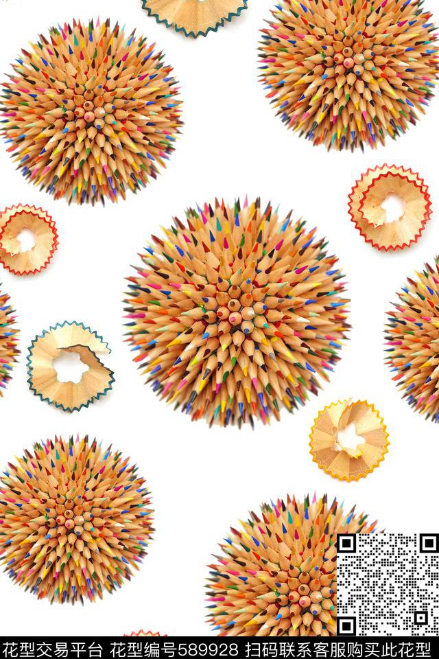 五光十色个性铅笔花型 - 589928 - 五光十色个性铅笔花型 最炫民族风 个性休闲 - 数码印花花型 － 其他花型设计 － 瓦栏