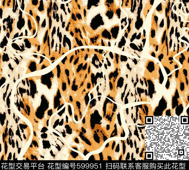 豹纹 - 599951 - 豹纹 - 数码印花花型 － 女装花型设计 － 瓦栏