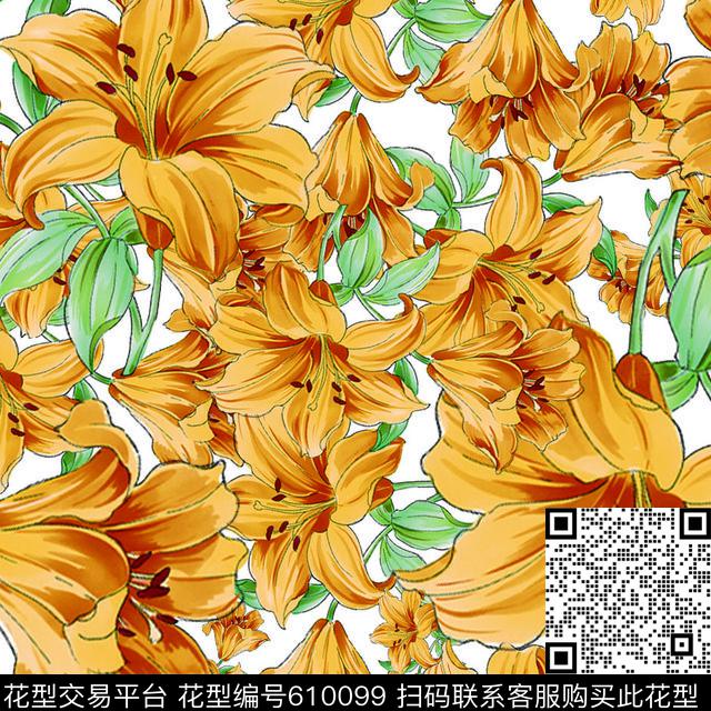 百合02.jpg - 610099 - 花瓣 百合 花朵 - 数码印花花型 － 女装花型设计 － 瓦栏