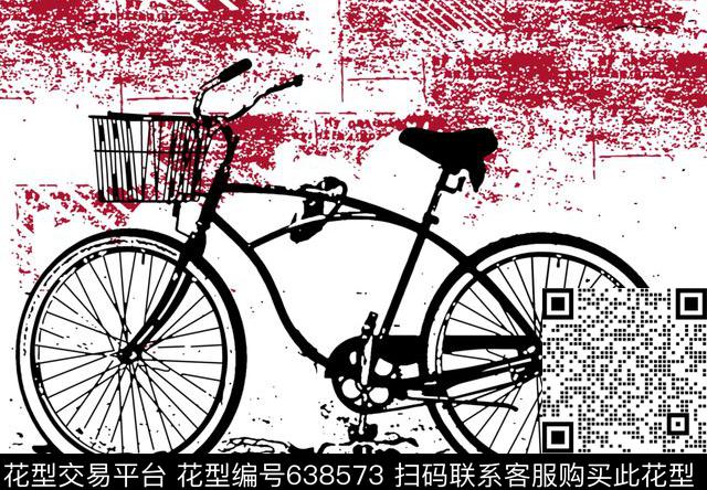 0526-12.jpg - 638573 - 卡通 单车 自行车 - 传统印花花型 － 男装花型设计 － 瓦栏