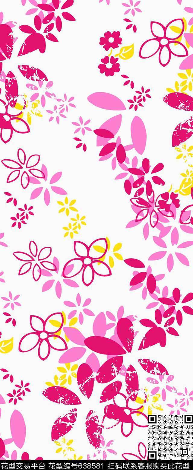 0526-111.jpg - 638581 - 小碎花 大花 花朵 - 传统印花花型 － 童装花型设计 － 瓦栏