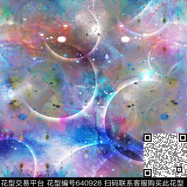 31.jpg - 640928 - 星空 圆形 蓝色 - 数码印花花型 － 泳装花型设计 － 瓦栏