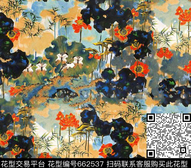 DG160605.jpg - 662537 - 花卉 山水画 国画 - 数码印花花型 － 女装花型设计 － 瓦栏