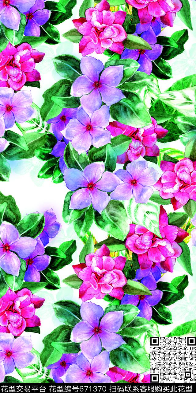 F66.jpg - 671370 - 2017 garden flowers - 数码印花花型 － 沙发布花型设计 － 瓦栏