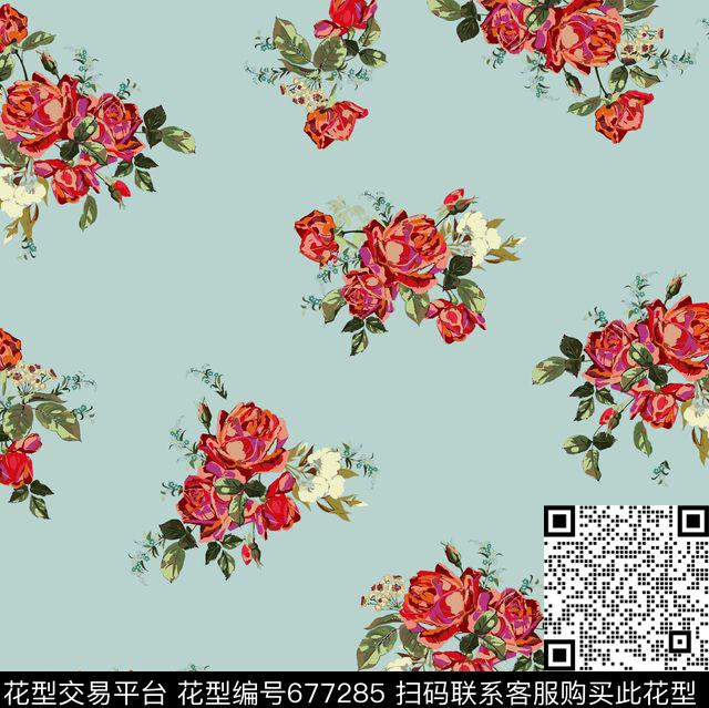 1619.jpg - 677285 - 大气 时尚 花卉 - 传统印花花型 － 女装花型设计 － 瓦栏