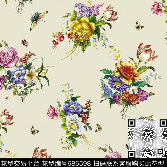1633.jpg - 686598 - 时尚 花朵 花卉 - 传统印花花型 － 女装花型设计 － 瓦栏