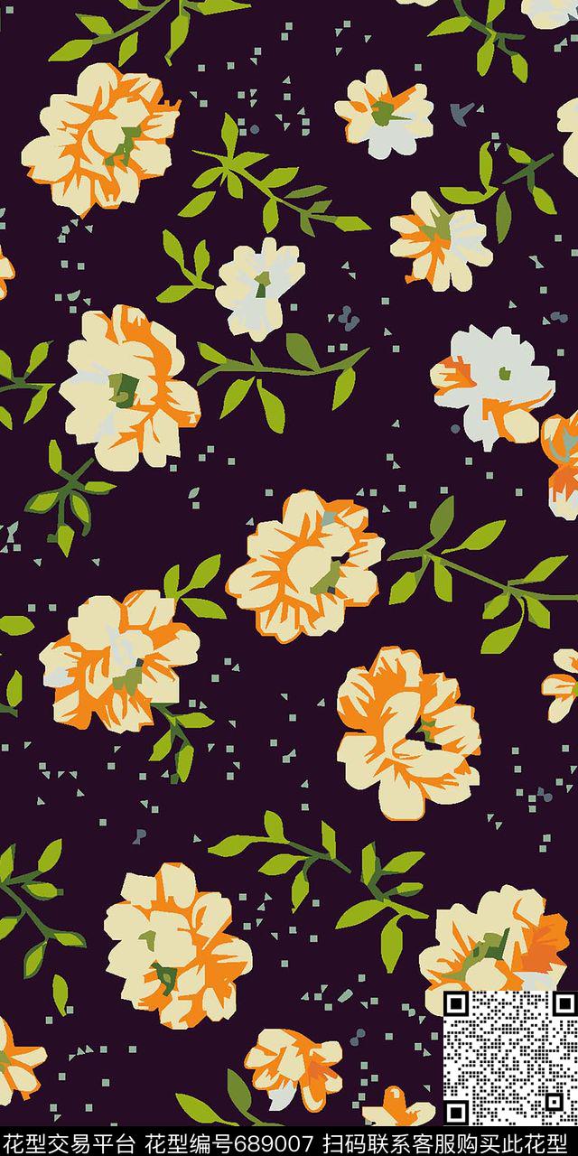 1640.jpg - 689007 - 小碎花 花朵 花卉 - 传统印花花型 － 女装花型设计 － 瓦栏