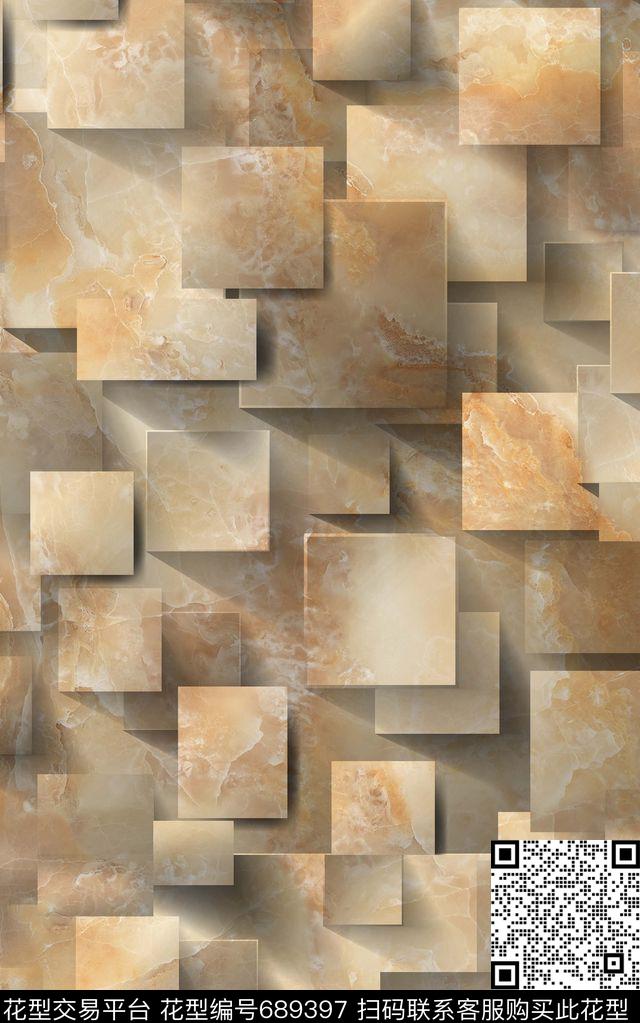 1642.jpg - 689397 - 大理石纹 几何 立体 - 数码印花花型 － 其他花型设计 － 瓦栏
