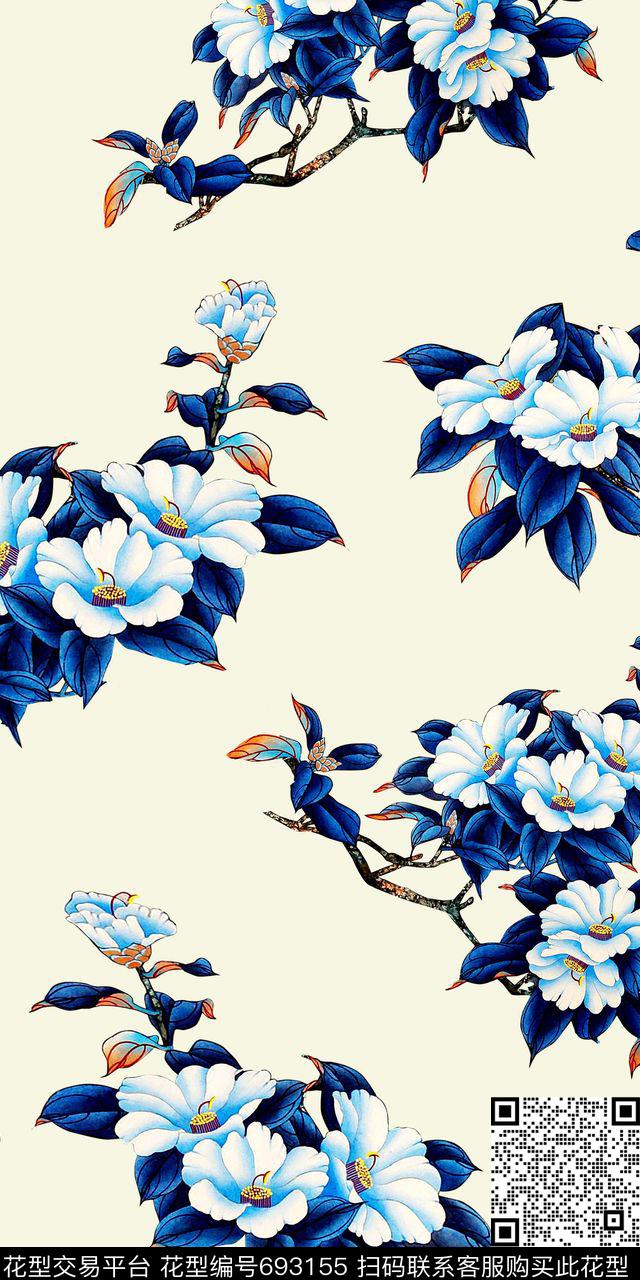1643.jpg - 693155 - 花朵 花卉 时尚 - 数码印花花型 － 女装花型设计 － 瓦栏