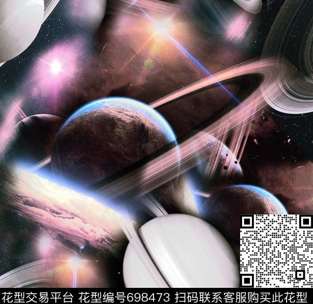 宇宙.jpg - 698473 - 宇宙 星球 太空 - 数码印花花型 － 女装花型设计 － 瓦栏